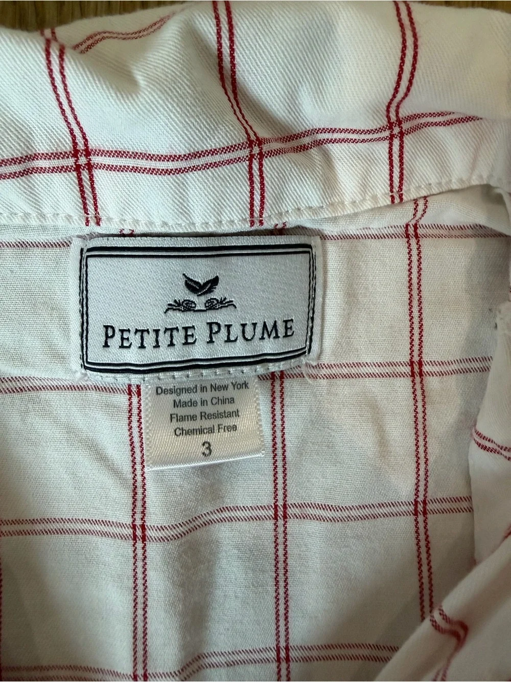 💗 Petite Plume Pink Windowpane Pajama Set Girls 3T Classic